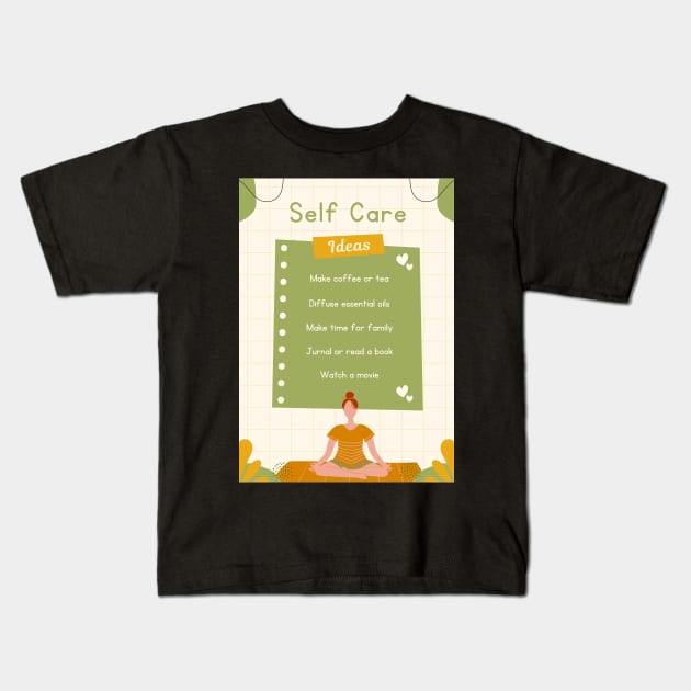 Cream Cute Aesthetic Self Care Poster Kids T-Shirt by modrenmode